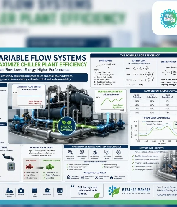Variable flow systems improving Chiller Plant Efficiency with energy saving pumps, smart controls, and optimized HVAC performance 